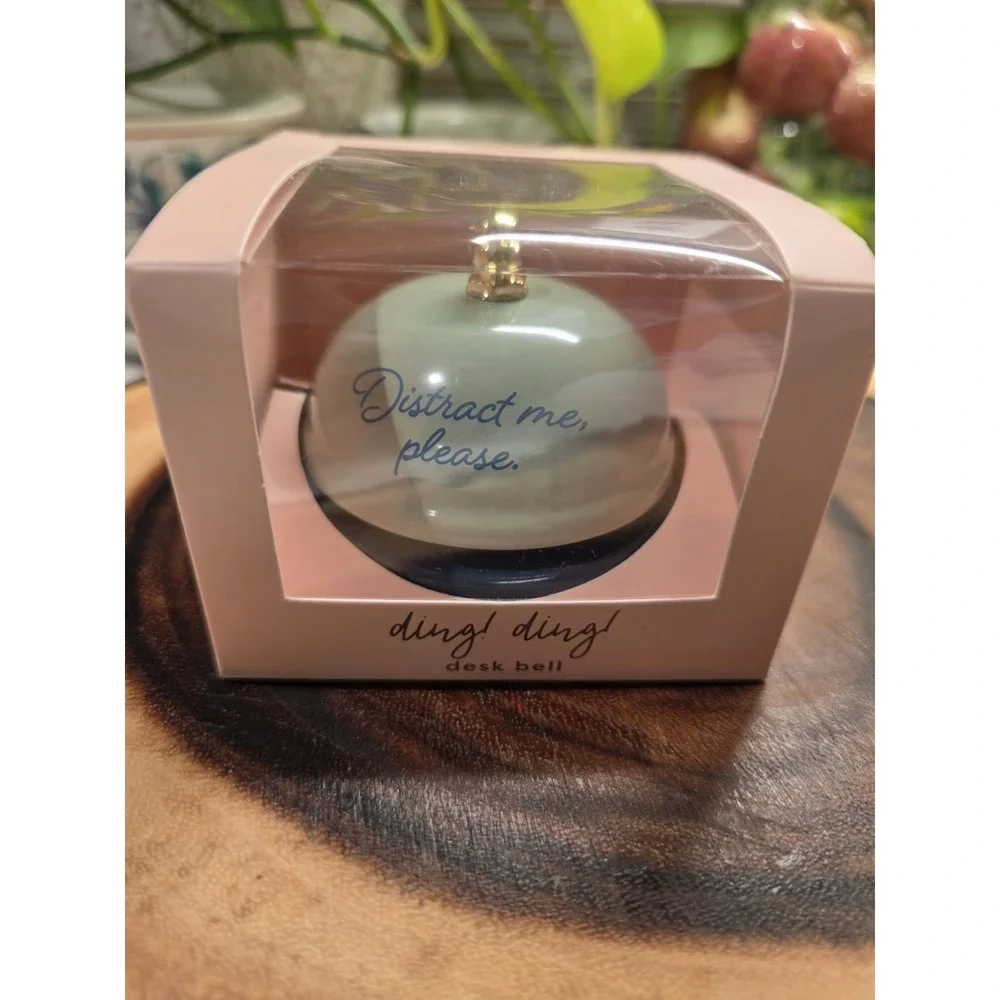 Carven‎ Novelty Blue Metal Desk Bell Glossy Finish Boxed 